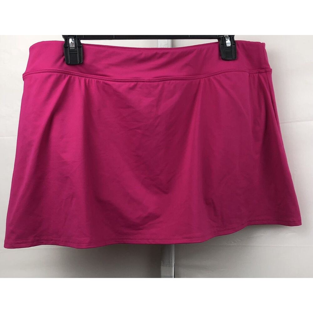 Lands' End Swim Skirt Bottom Women Petite 16P Pink Stretch Skirt w/ Briefs Swim - Picture 2 of 11